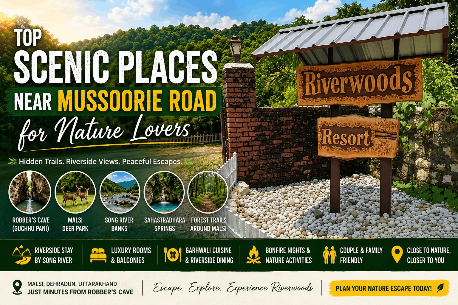 peaceful places to relax near Mussoorie Road